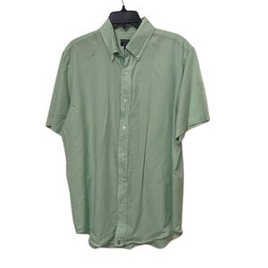 Polo Jeans Co VTG Green Gingham Button Down Short Sleeve Shirt Mens Large